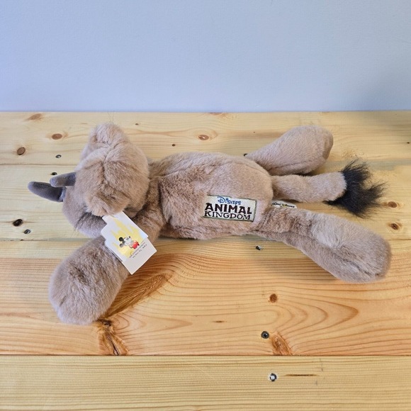 Disney Animal Kingdom Rhino Plush Brown Stuffed Animal Laying Flat Toy - Picture 2 of 10